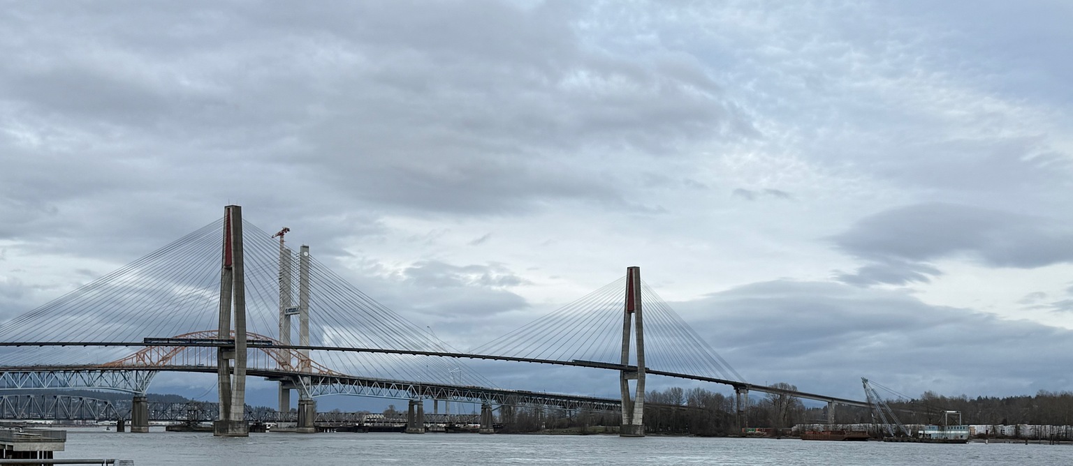 The view from the quay, looking out across the Fraser River.