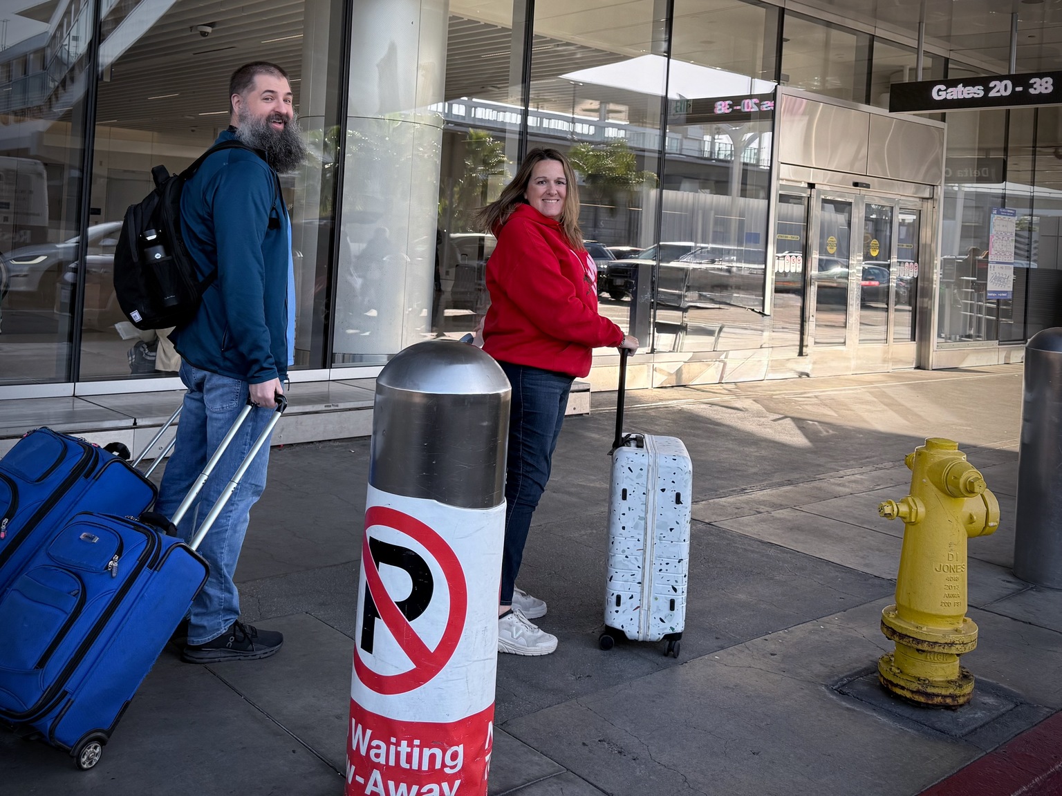 Airport departure moment from Los Angeles.